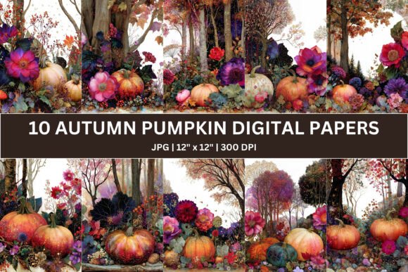 10 Pumpkin Forest Digital Paper: A Versatile Creative Resource for Autumn Projects