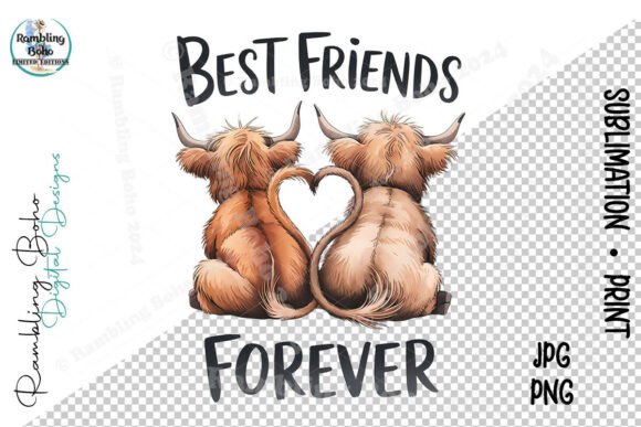Best Friends Sweet Cow Together Heart