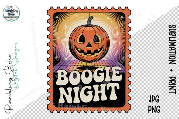 Boogie Night Retro Jack-O-Lantern Stamp: Strategic Design for Creative and Commercial Use