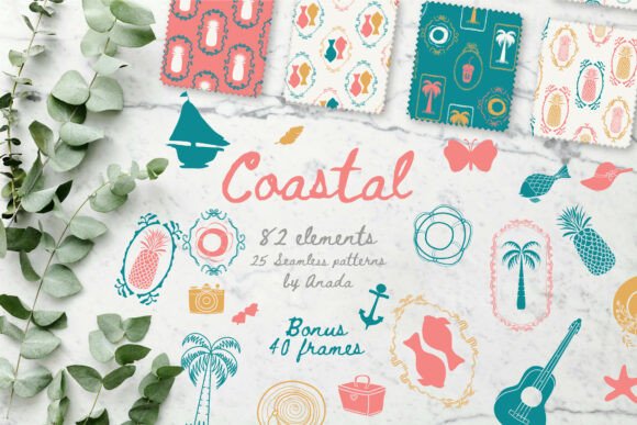 Coastal Illustrations Patterns: A Creative Resource for Modern Design Projects
