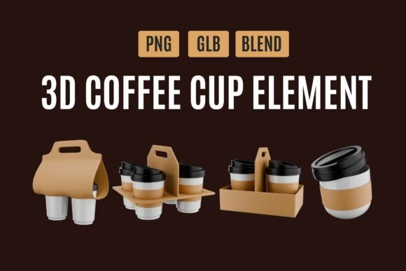 Enhancing Visual Design with Modern 3D Coffee Cup Pack 05