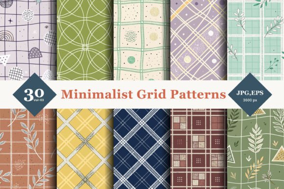 Minimalist Grid Seamless Patterns 03: Clean Design for Real-World Projects