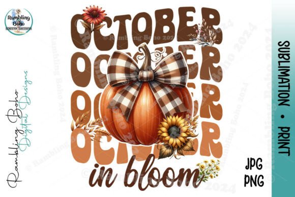 October in Bloom: A Versatile Fall Word Art Design for Creative Projects