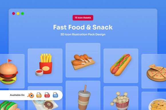 Tasty Soft 3D Snack Icons Collection: A Practical Design Resource for Engaging Visuals