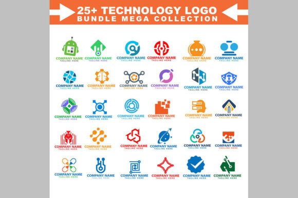 Technology Logo Mega Bundle – 25 Modern Design Solutions for Tech Brands