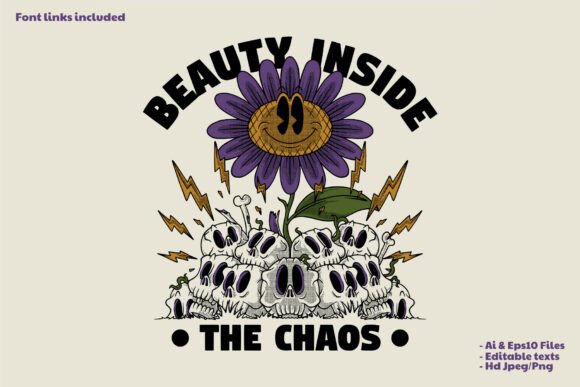 Unleashing Brand Potential with the Purple Sunflower Growing Through Skulls Mascot Logo