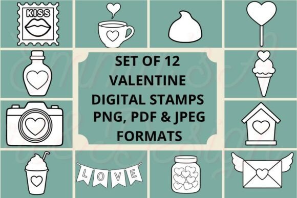 Valentine’s Day Digital Stamps Bundle for Creative Projects