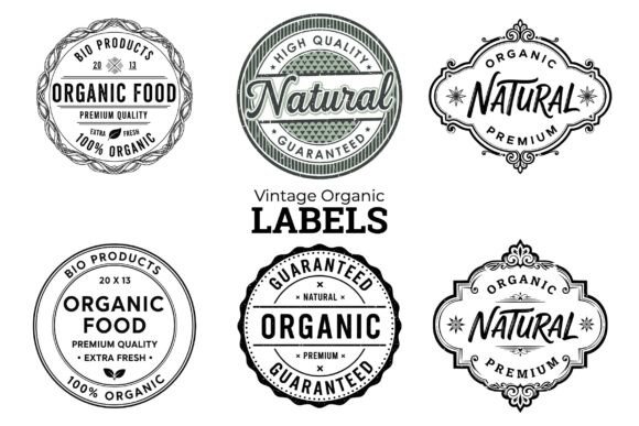Vintage Organic Labels Badges SVG: Timeless Design for Authentic Branding